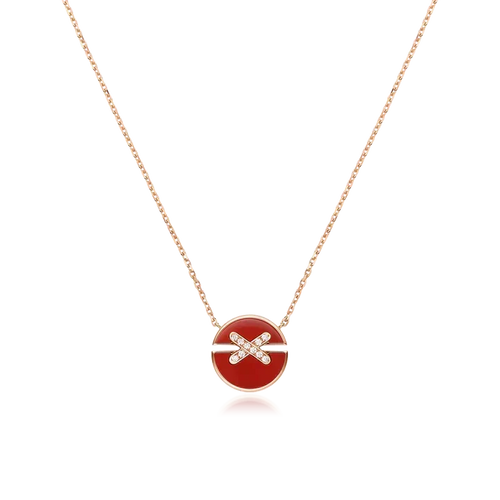 [Amore]JEUX DE ROSE GOLD DIAMOND NECKLACE