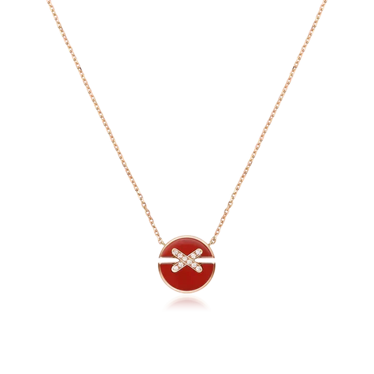 [Amore]JEUX DE ROSE GOLD DIAMOND NECKLACE