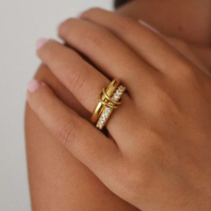 [Amore]Alison Stacked Diamond Ring