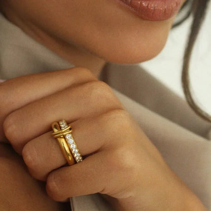 [Amore]Alison Stacked Diamond Ring
