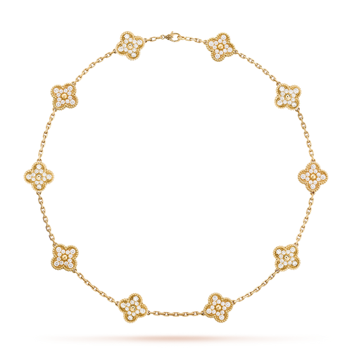 [Amore]CLOVER 10 MOTIFS DIAMOND NECKLACE