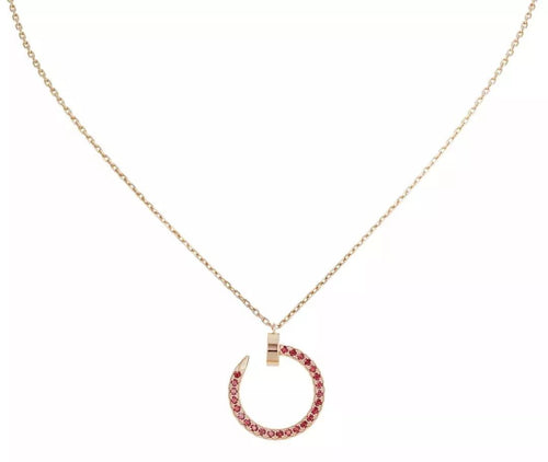 [Amore]JUSTE NECKLACE GOLD RED DIAMONDS