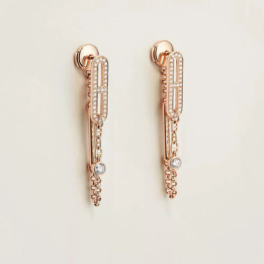 [Amore]CHAINE CHAOS DIAMOND DROP EARRINGS