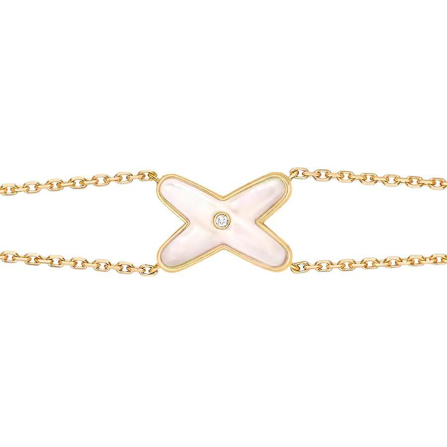 [Amore]JEUX BRACELET WHITE MOP GOLD 1 DIAMOND