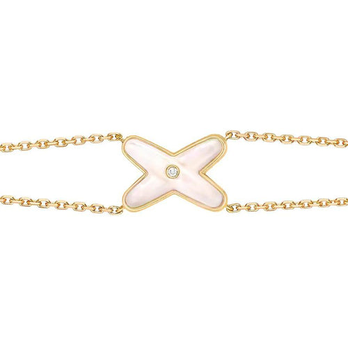 [Amore]JEUX BRACELET WHITE MOP GOLD 1 DIAMOND