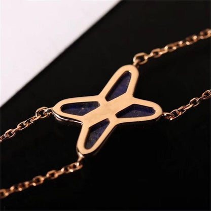 [Amore]Hollow Design Four-Leaf Clover Flower Shape Bracelet
