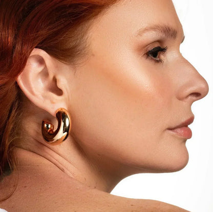 [Amore]Natalia Chunky Gold Hoops