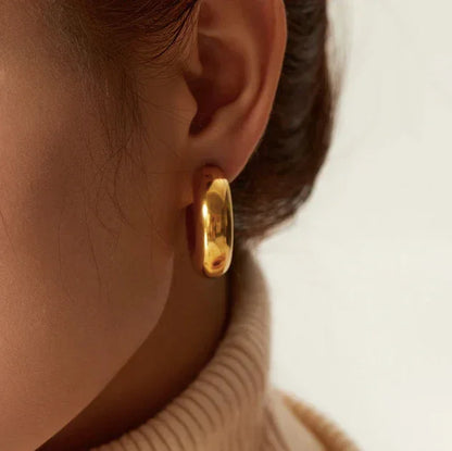 [Amore]Natalia Chunky Gold Hoops