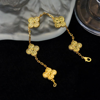 [Amore]LUCKY CLOVER 5-MOTIF BRACELET - BRONZING