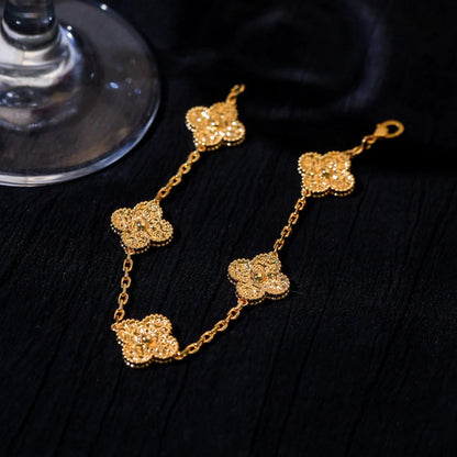 [Amore]LUCKY CLOVER 5-MOTIF BRACELET - BRONZING