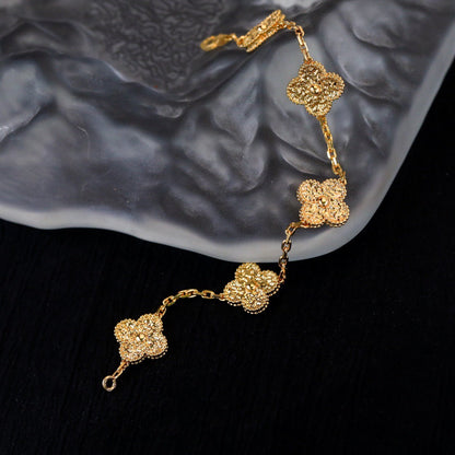 [Amore]LUCKY CLOVER 5-MOTIF BRACELET - BRONZING