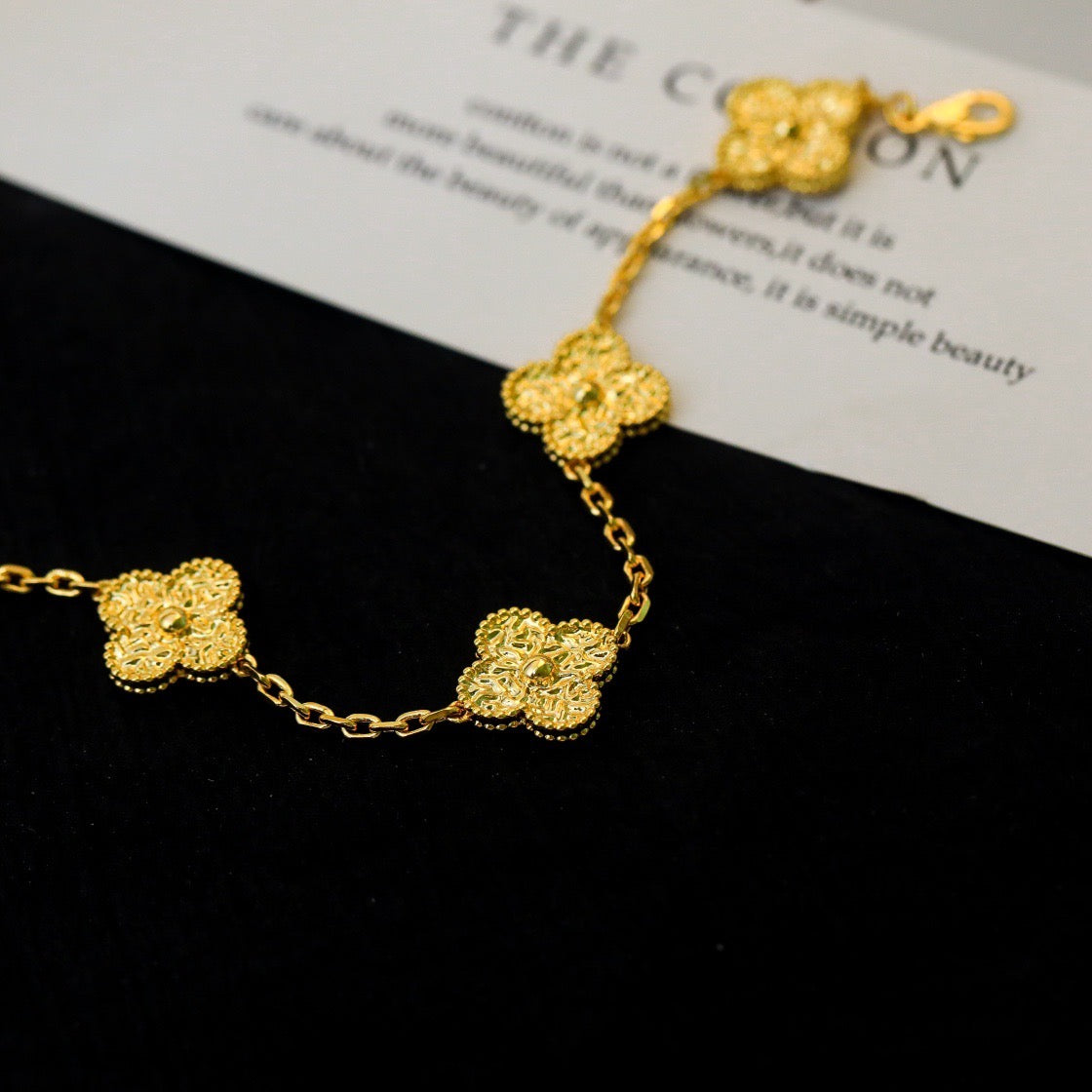 [Amore]LUCKY CLOVER 5-MOTIF BRACELET - BRONZING