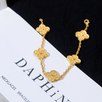 [Amore]LUCKY CLOVER 5-MOTIF BRACELET - BRONZING