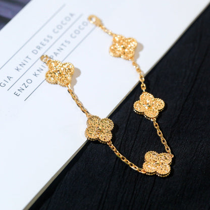 [Amore]LUCKY CLOVER 5-MOTIF BRACELET - BRONZING