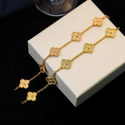 [Amore]LUCKY CLOVER 5-MOTIF BRACELET - BRONZING