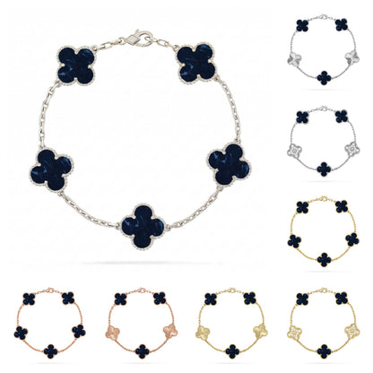 [Amore]LUCKY CLOVER 5-MOTIF BRACELET - PIETERSITE COLLECTION
