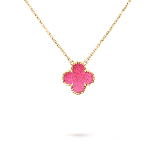 [Amore] NEW CLOVER 15MM PINK ENAMEL NECKLACE