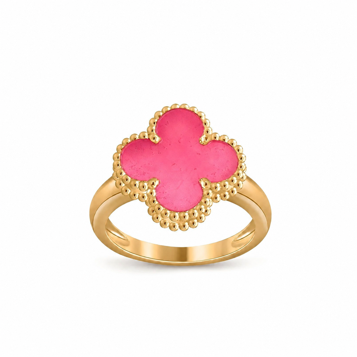 [Amore]NEW CLOVER PINK ENAMEL RINGS