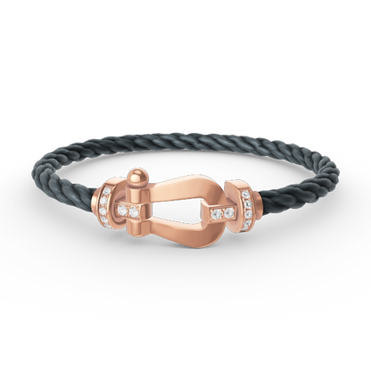[Amore]FORCE LARGE HORSESHOE HALF DIAMOND BRACELET ROSE GOLD