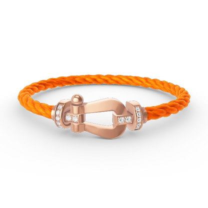[Amore]FORCE LARGE HORSESHOE HALF DIAMOND BRACELET ROSE GOLD