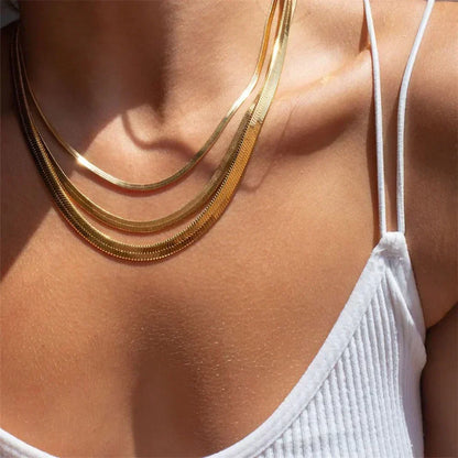 [Amore]Elizabeth Gold Herringbone Necklace