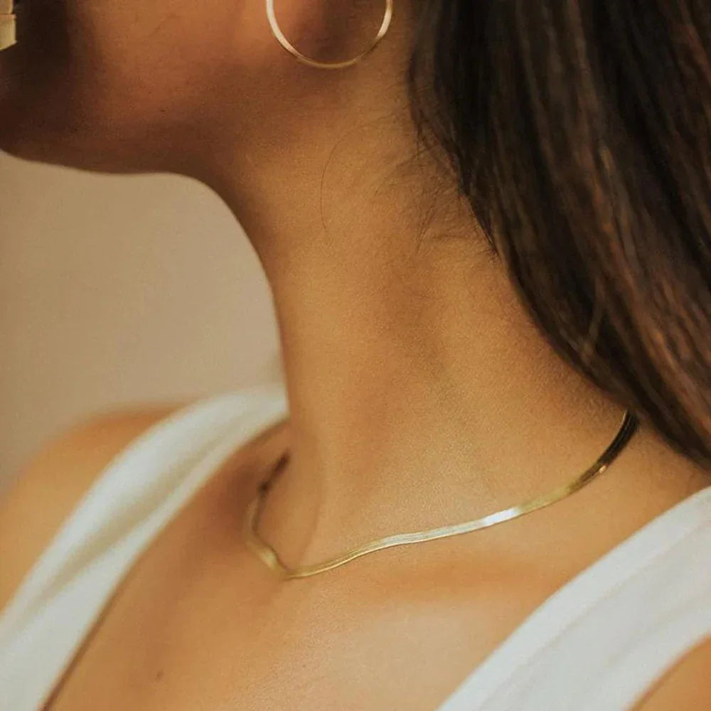 [Amore]Elizabeth Gold Herringbone Necklace