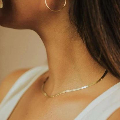 [Amore]Elizabeth Gold Herringbone Necklace