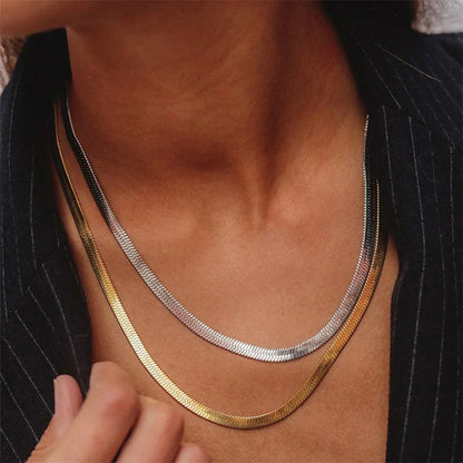 [Amore]Elizabeth Gold Herringbone Necklace