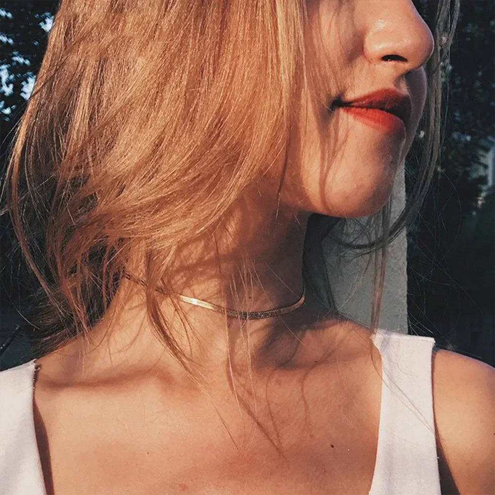 [Amore]Elizabeth Gold Herringbone Necklace