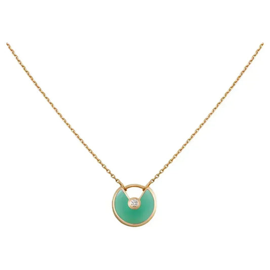 [Amore]AMULETTE GOLD MALACHITE NECKLACE