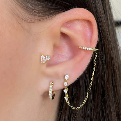 [Amore]Kate Flat Back Diamond Stud