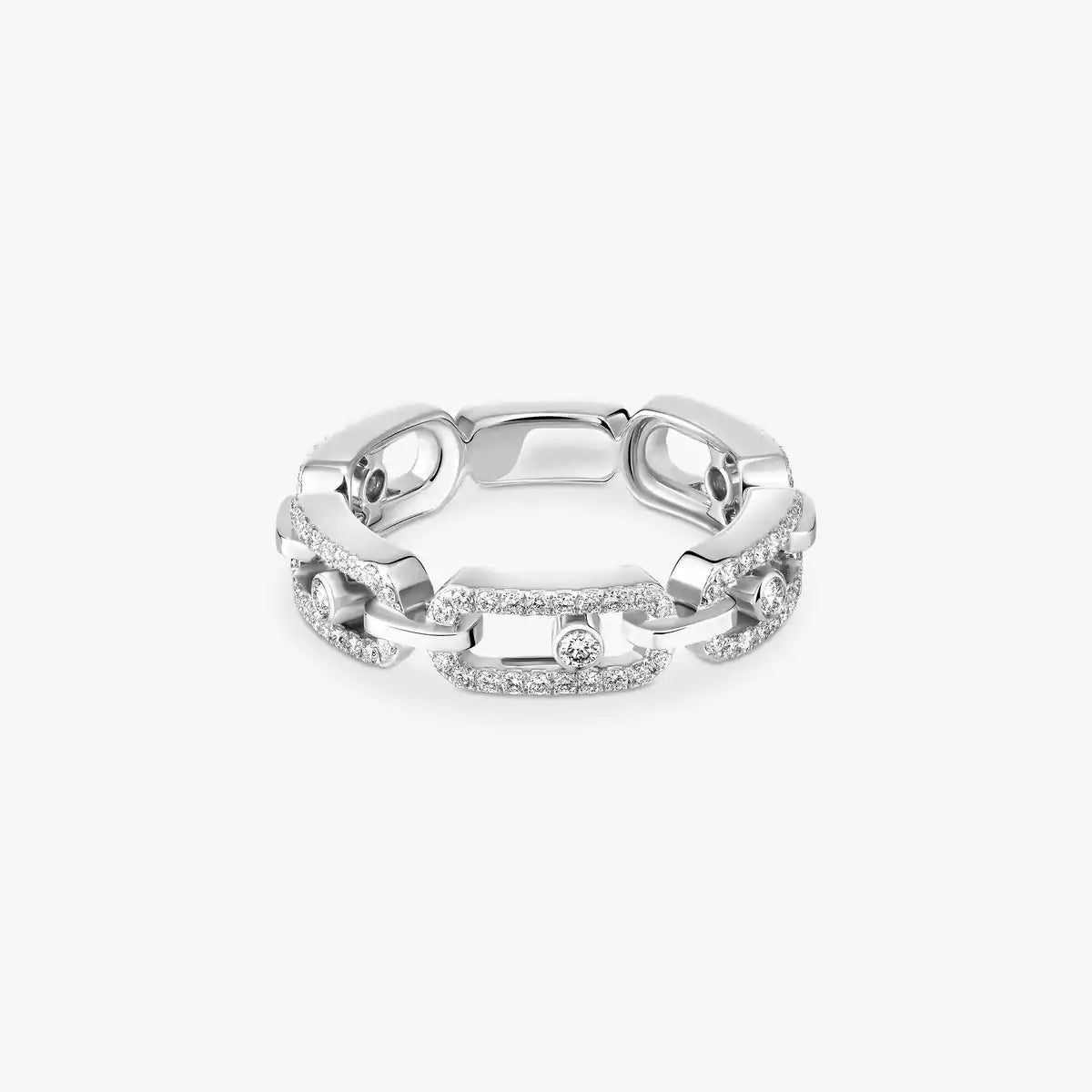 [Amore]Move Link Pave Set Diamond Ring