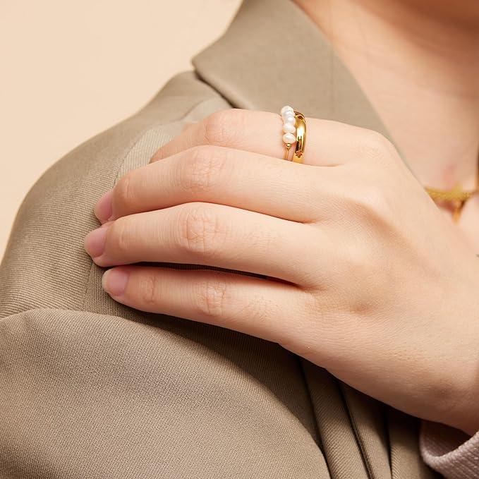 [Amore]Magnolia Freshwater Pearl Gold Ring