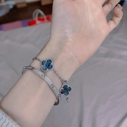 [Amore]LUCKY CLOVER 5-MOTIF BRACELET - PIETERSITE COLLECTION