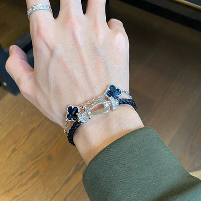 [Amore]LUCKY CLOVER 5-MOTIF BRACELET - PIETERSITE COLLECTION