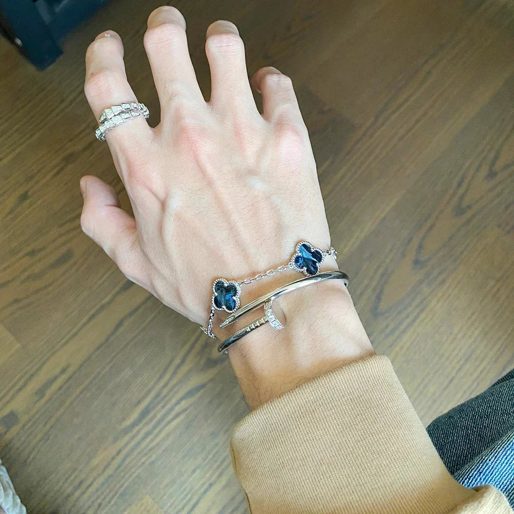 [Amore]LUCKY CLOVER 5-MOTIF BRACELET - PIETERSITE COLLECTION