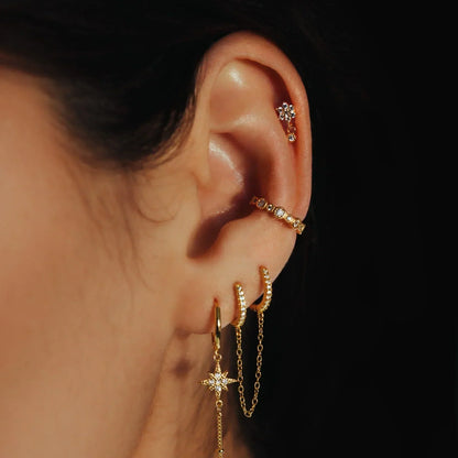 [Amore]Roxanne Round Back Diamond Stud