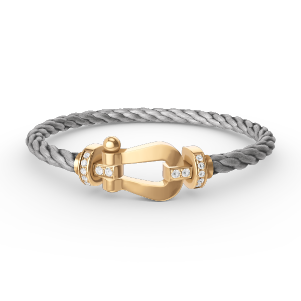 [Amore]FORCE LARGE HORSESHOE HALF DIAMOND BRACELET GOLD