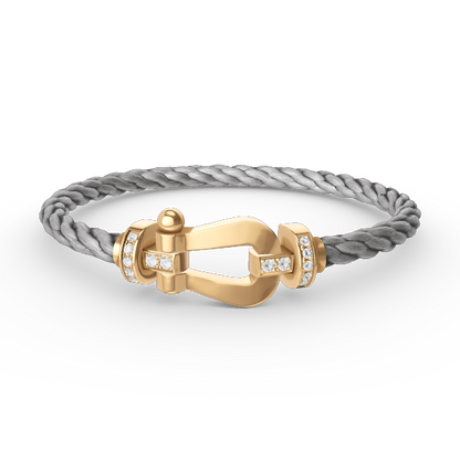 [Amore]FORCE LARGE HORSESHOE HALF DIAMOND BRACELET GOLD