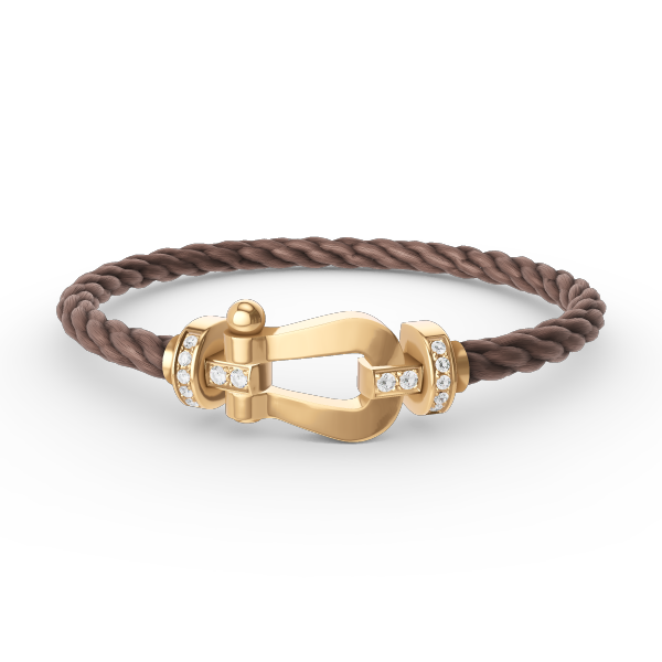 [Amore]FORCE LARGE HORSESHOE HALF DIAMOND BRACELET GOLD