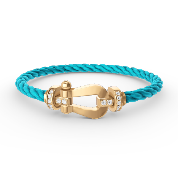[Amore]FORCE LARGE HORSESHOE HALF DIAMOND BRACELET GOLD