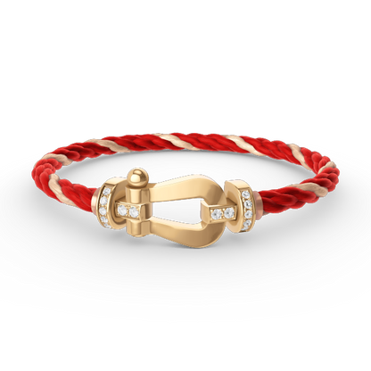 [Amore]FORCE LARGE HORSESHOE HALF DIAMOND BRACELET GOLD