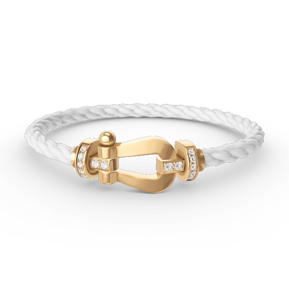 [Amore]FORCE LARGE HORSESHOE HALF DIAMOND BRACELET GOLD