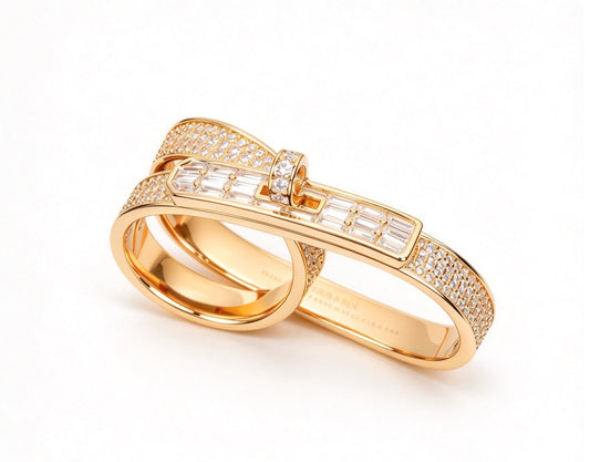 [Amore]NEW STYLE FULL CIRCLE DOUBLE DIAMOND RING