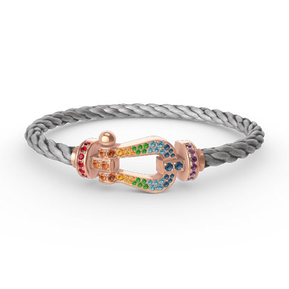 [Amore]FORCE LARGE HORSESHOE  COLORED DIAMOND BRACELET ROSE GOLD