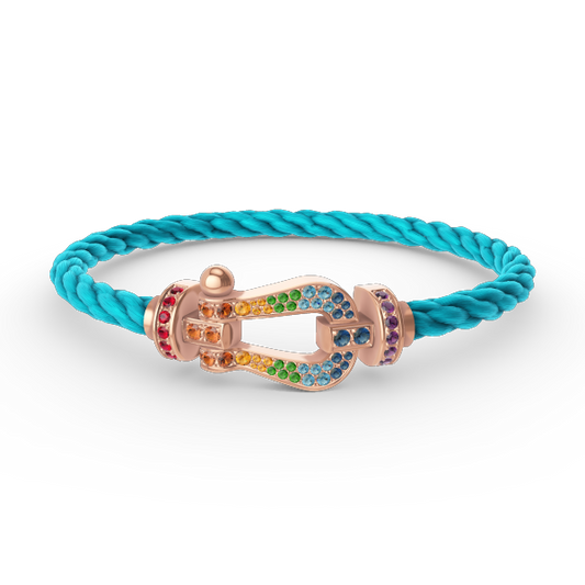 [Amore]FORCE LARGE HORSESHOE  COLORED DIAMOND BRACELET ROSE GOLD