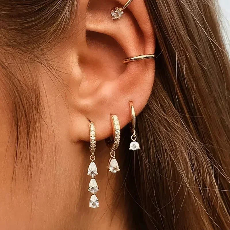 [Amore]Lacey Diamond Hoops