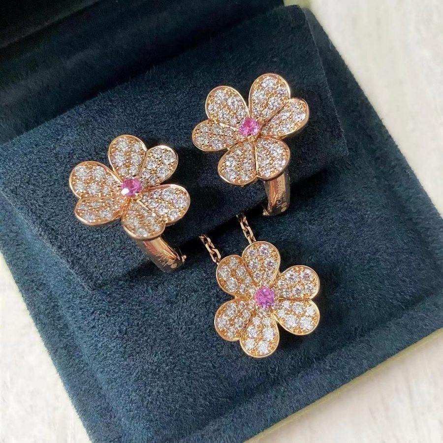 [Amore]FRIVOLE ROSE GOLD FLOWER DIAMOND NECKLACE
