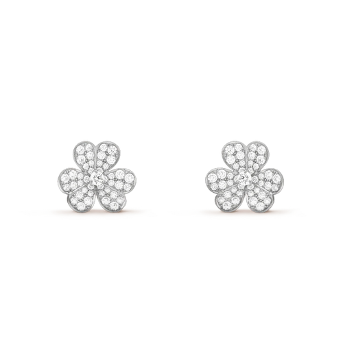 [Amore]FRIVOLE SILVER FLOWER DIAMOND EARRINGS