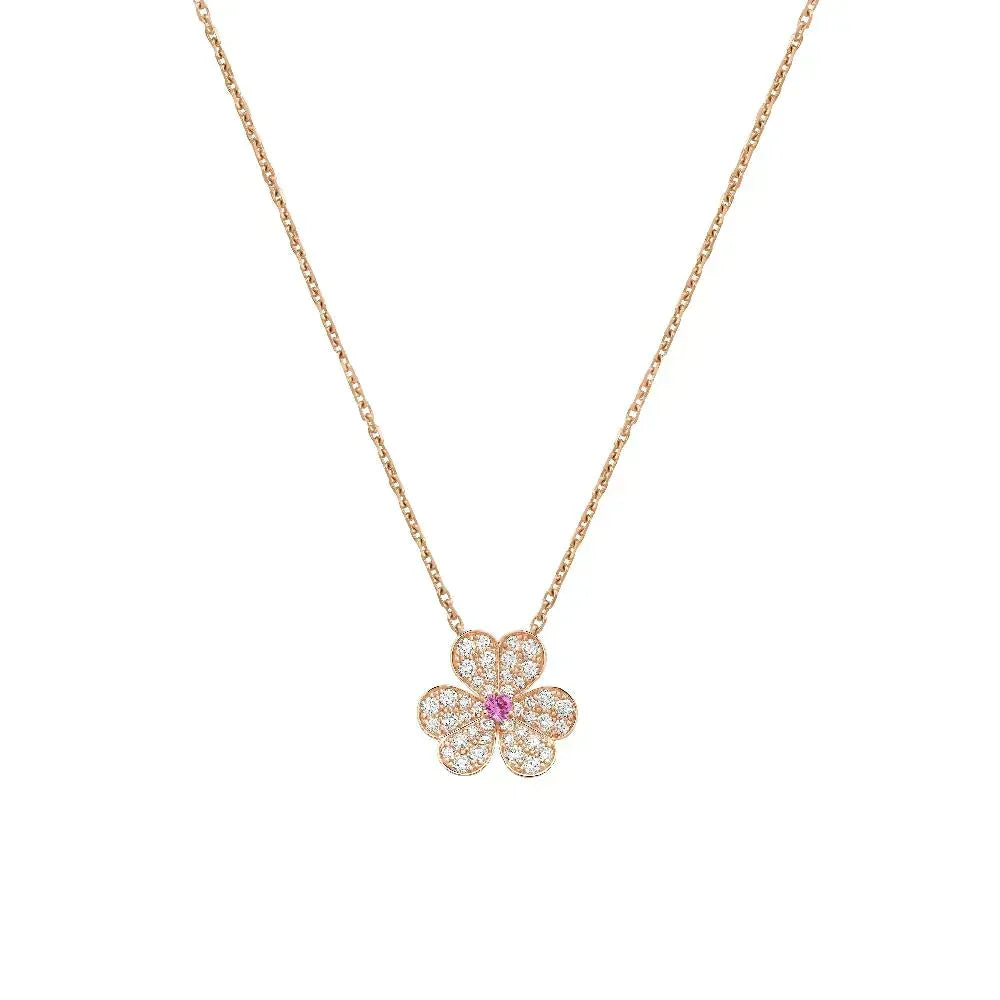 [Amore]FRIVOLE ROSE GOLD FLOWER DIAMOND NECKLACE